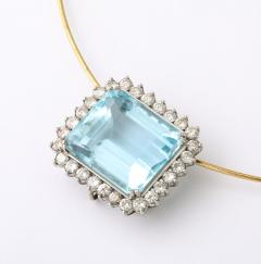 Large Aquamarine stone Necklace - 4360537