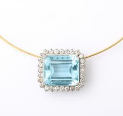 Large Aquamarine stone Necklace - 4360538