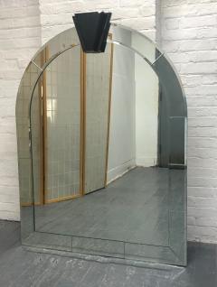 Large Arch Beveled Mirror with Smoked Glass Crown - 1663846