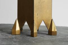 Large Art Deco Candle Holder in Patinated Brass Early 20th Century - 4528648