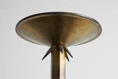Large Art Deco Candle Holder in Patinated Brass Early 20th Century - 4528651