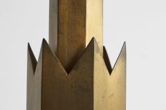 Large Art Deco Candle Holder in Patinated Brass Early 20th Century - 4528674