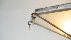 Large Art Deco Ceiling light Glass and Metal France 1930s - 4625490
