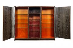 Large Art Deco Cerused Oak Display Cabinet Bookcase circa 1940 - 4501188
