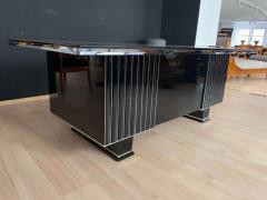 Large Art Deco Executive Desk Black Piano Lacquer and Chrome France circa 1930 - 1539108