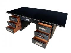 Large Art Deco Executive Desk Black Piano Lacquer and Chrome France circa 1930 - 1576700