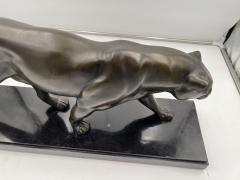 Large Art Deco Panther Sculpture by Rules Bronze Marble France circa 1930 - 2856963