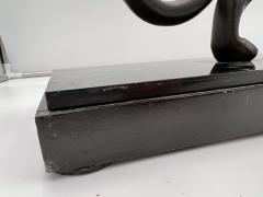 Large Art Deco Panther Sculpture by Rules Bronze Marble France circa 1930 - 2856964
