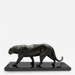 Large Art Deco Panther Sculpture by Rules Bronze Marble France circa 1930 - 2858859
