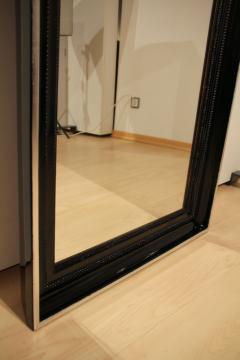 Large Art Deco Pillar Mirror Black Lacquer and Silver Leaf France circa 1920 - 2903415