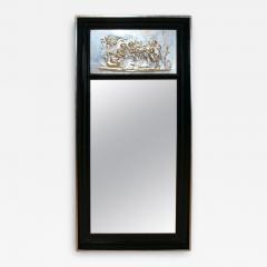 Large Art Deco Pillar Mirror Black Lacquer and Silver Leaf France circa 1920 - 2904152