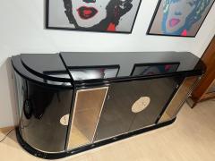 Large Art Deco Sideboard Black Lacquer Maple Lighting France circa 1930 - 3921433