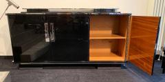 Large Art Deco Sideboard Black Lacquer and Nickel Germany circa 1930 - 1314409