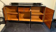 Large Art Deco Sideboard Black Lacquer and Nickel Germany circa 1930 - 1314410