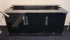 Large Art Deco Sideboard Black Lacquer and Nickel Germany circa 1930 - 2405920