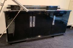 Large Art Deco Sideboard Black Lacquer and Nickel Germany circa 1930 - 2405922