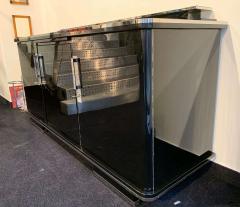 Large Art Deco Sideboard Black Lacquer and Nickel Germany circa 1930 - 2405923