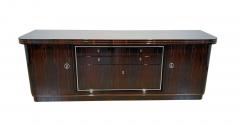 Large Art Deco Sideboard Macassar Ebony Maple Chrome France circa 1930 - 3332489