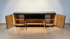 Large Art Deco Sideboard Macassar Ebony Maple Chrome France circa 1930 - 4267805