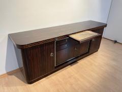 Large Art Deco Sideboard Macassar Ebony Maple Chrome France circa 1930 - 4267807