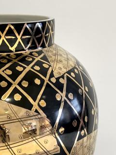 Large Art Deco Vessel in Black and Gold - 4455732