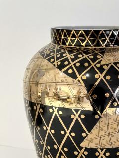 Large Art Deco Vessel in Black and Gold - 4455739