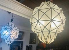 Large Art Deco White Milk Chandelier Pendant or Lantern in Dome Shape - 2917823