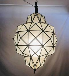 Large Art Deco White Milk Chandelier Pendant or Lantern in Dome Shape - 2917824