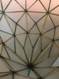 Large Art Deco White Milk Chandelier Pendant or Lantern in Dome Shape - 2917829
