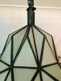 Large Art Deco White Milk Chandelier Pendant or Lantern in Dome Shape - 2917833