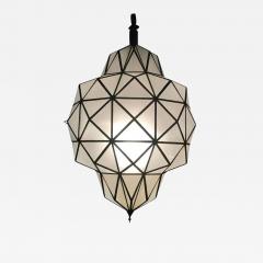 Large Art Deco White Milk Chandelier Pendant or Lantern in Dome Shape - 2920646