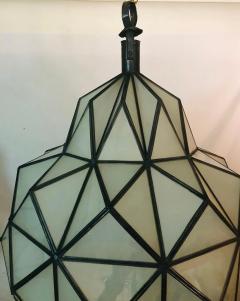 Large Art Deco White Milk Chandelier Pendant or Lantern in Dome Shape a Pair - 3806142