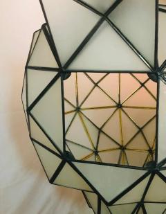 Large Art Deco White Milk Chandelier Pendant or Lantern in Dome Shape a Pair - 3806146