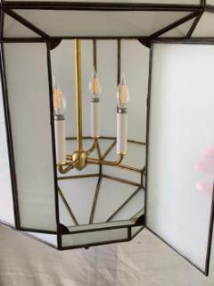 Large Art Deco White Milk Glass Chandelier Pendant or Lantern - 2867077