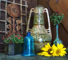 Large Art Nouveau Mixed Earth Vase - 2638605