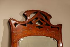 Large Art Nouveau Standing Mirror in Walnut France ca 1900 - 4491707