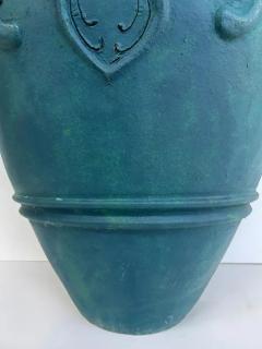 Large Balinese Teal Maja Statement Terracotta Planter Urn - 4147008