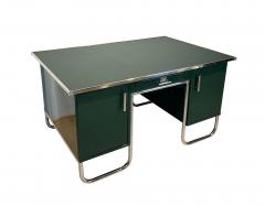 Large Bauhaus Desk Steeltube Green Lacquer Germany circa 1925 - 4264564
