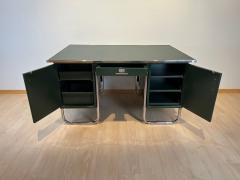 Large Bauhaus Desk Steeltube Green Lacquer Germany circa 1925 - 4264565