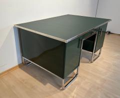 Large Bauhaus Desk Steeltube Green Lacquer Germany circa 1925 - 4264568