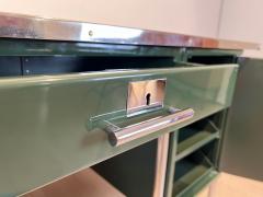 Large Bauhaus Desk Steeltube Green Lacquer Germany circa 1925 - 4264572