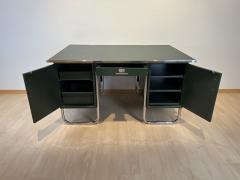 Large Bauhaus Partners Desk Green Lacquer Metal Steeltube Germany circa 1930 - 3332437