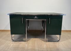 Large Bauhaus Partners Desk Green Lacquer Metal Steeltube Germany circa 1930 - 3332438