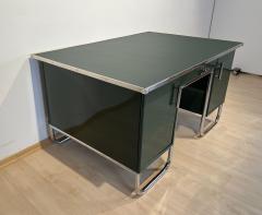 Large Bauhaus Partners Desk Green Lacquer Metal Steeltube Germany circa 1930 - 3332439