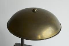 Large Bauhaus Style Table Lamp in Patinated Brass 1930s - 4468437