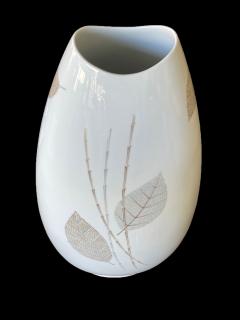 Large Bavarian porcelain hand painted fish mouth vase by Porzellanfabrik Thomas - 2621293
