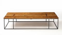 Large Belgian Lemon Wood Coffee Table with Hand Made Blackened Base - 4719323