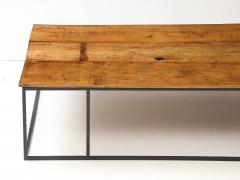 Large Belgian Lemon Wood Coffee Table with Hand Made Blackened Base - 4719324