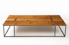 Large Belgian Lemon Wood Coffee Table with Hand Made Blackened Base - 4719325