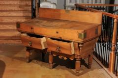 Large Belgian Light Walnut Color Butcher Block with Markers Plaque circa 1890 - 3416859